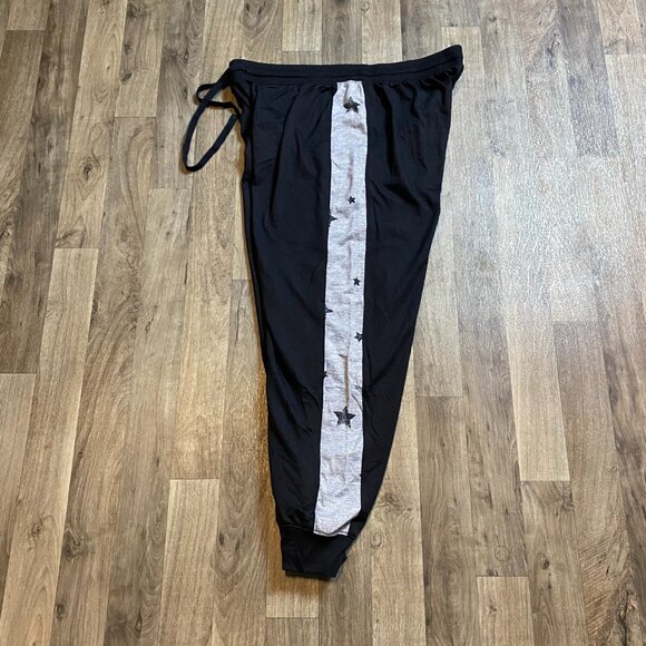 Splendid Black Sweatpants Joggers Size XL Gray Star Print - Picture 2 of 7